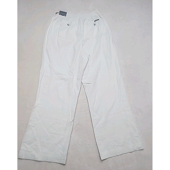 NWT Sound Style 5th Avenue Wide Lwg Linen Blend Pants White Xl (16-18) - Picture 6 of 10